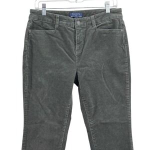 Talbots Simply Flattering Pants Straight Corduroy Womens 10P Dark Olive Green